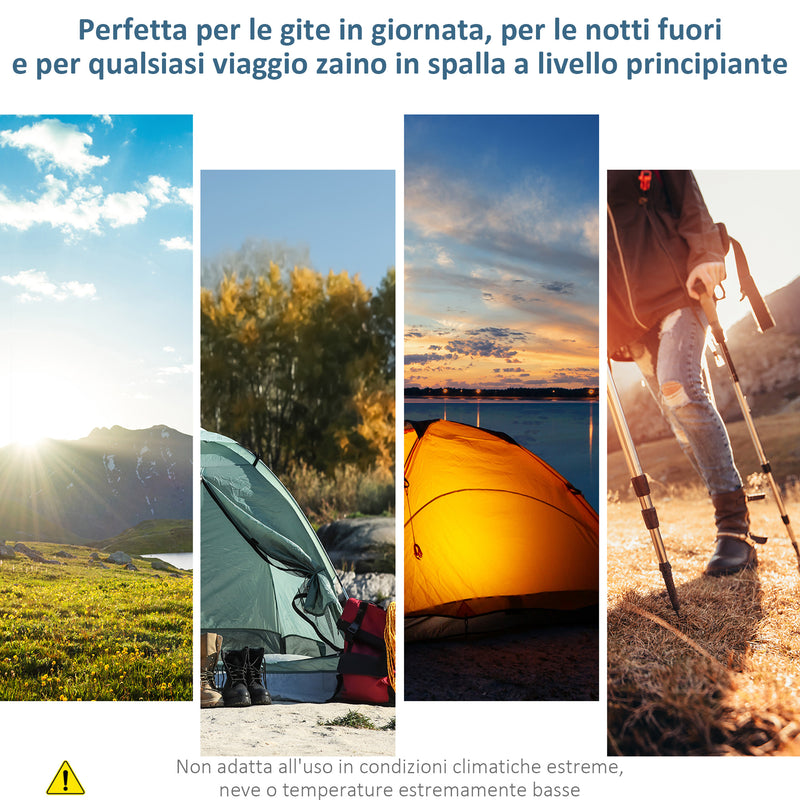 Tenda da Campeggio 4-8 Persone 4x2,75x2,1m in Tessuto Taffetà Grigio-5