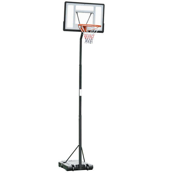 acquista Canestro Basket da Esterno Altezza Regolabile 302-352 cm in Acciaio con Ruote Nero