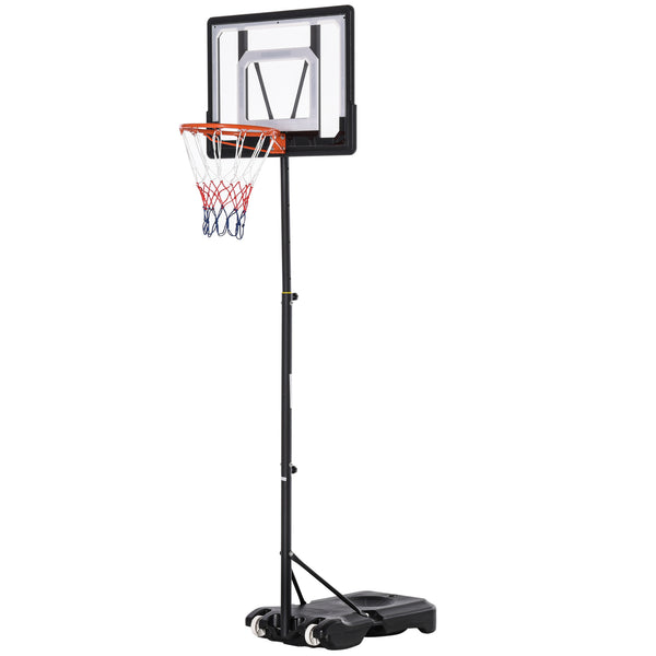 Canestro da Basket da Esterno Altezza Regolabile 160-210 cm in Acciaio con Ruote Nero sconto