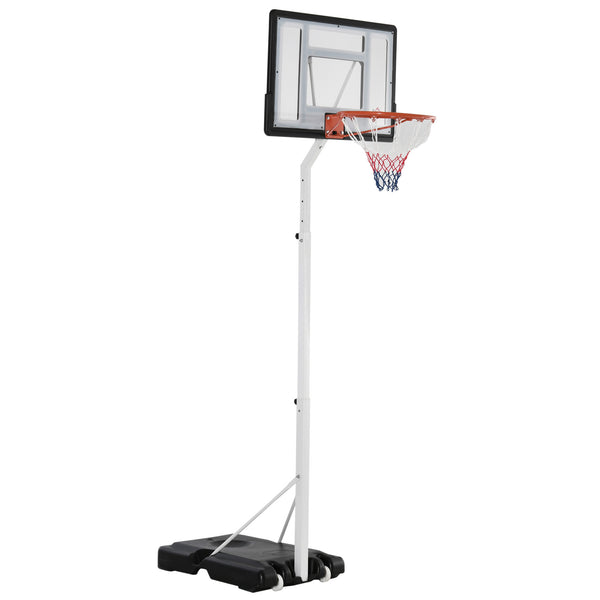 prezzo Canestro Basket da Esterno Altezza Regolabile 210-260 cm Ruote Integrate Bianco