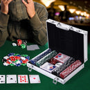 Set 200 Fiches da Poker 2 Mazzi di Carte e Pulsante Dealer con Valigetta-2
