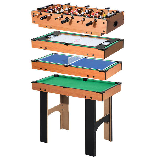 online Tavolo Multi Gioco 4 in 1 Calcio Balilla Hockey Ping Pong e Biliardo in Legno MDF 87x43x73 cm