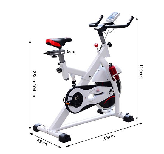 Spin Bike per Spinning Professionale con Schermo LCD Bianco 105x49x119 cm -3