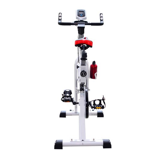 Spin Bike per Spinning Professionale con Schermo LCD Bianco 105x49x119 cm -6