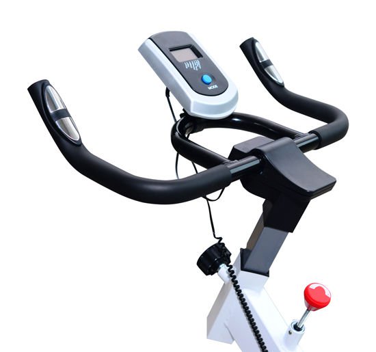 Spin Bike per Spinning Professionale con Schermo LCD Bianco 105x49x119 cm -7