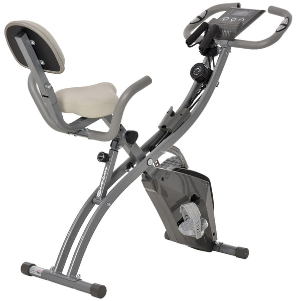 acquista Cyclette Magnetica Pieghevole 97x51x115 cm con Bande Elastiche in Acciaio Grigia
