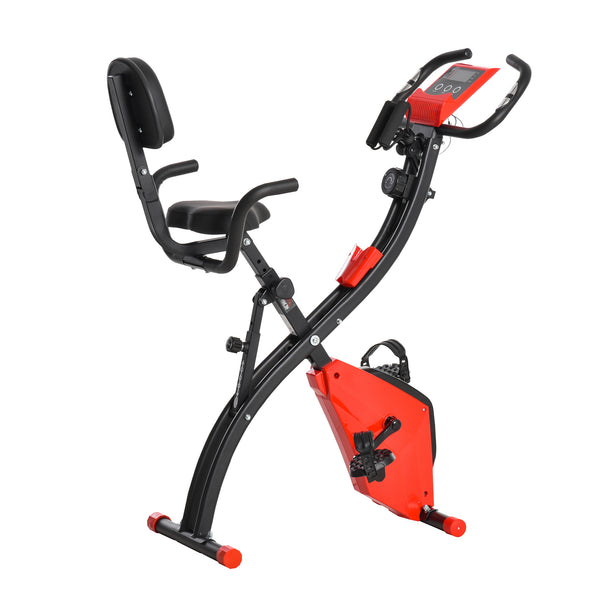 Cyclette Magnetica Pieghevole con Display LCD in Acciaio Rossa acquista