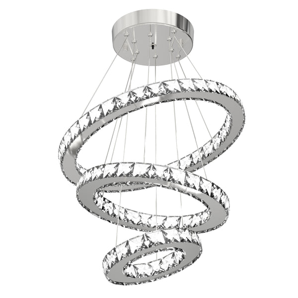 Lampadario a LED con Cristalli Altezza Regolabile 71W 40x120 cm Argento prezzo