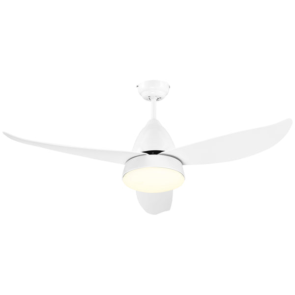 online Ventilatore da Soffitto 3 Pale e Lampada LED Ø122x45 cm 6 Velocità Bianco