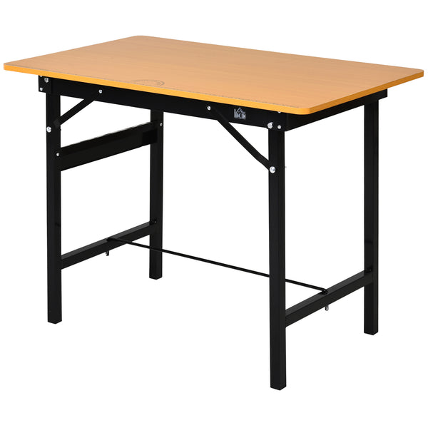 Tavolo da Lavoro Pieghevole 100x60x75,5 cm in Acciaio e MDF  Nero acquista