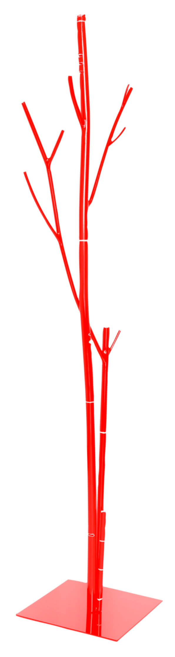 Appendiabiti da Terra 33x33x178 cm in Ferro Battuto Vasconi Bamboo Rosso-1