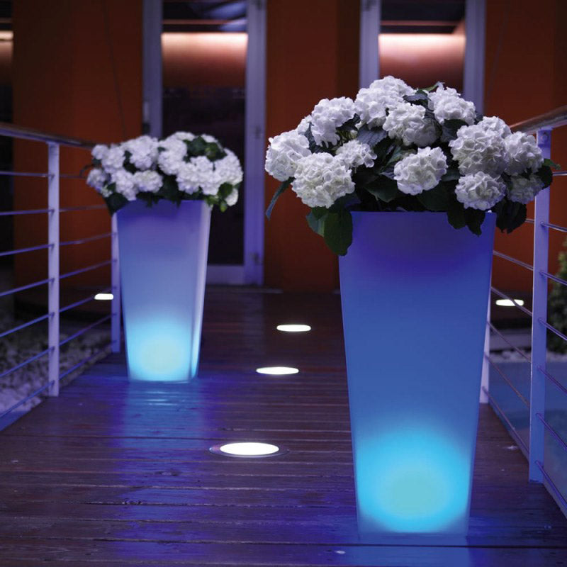 Vaso Luminoso da Giardino a LED 38x38x80 cm in Resina 5W Cedar Bianco Neutro-6
