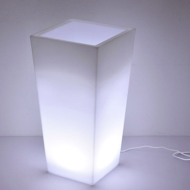 Vaso Luminoso da Giardino a LED 30x30x60 cm in Resina 5W Cedar Bianco Freddo-3
