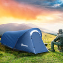 Tenda da Campeggio 265x140x95 cm con Gancio Interno e Finestre a Rete Azzurra-2