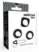 Addicted Toys - Set 3 rings Nero-2