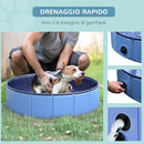 Piscina Pieghevole per Cani in PVC Blu Ø80x20 cm -6