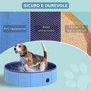 Piscina Pieghevole per Cani in PVC Blu Ø80x20 cm -8