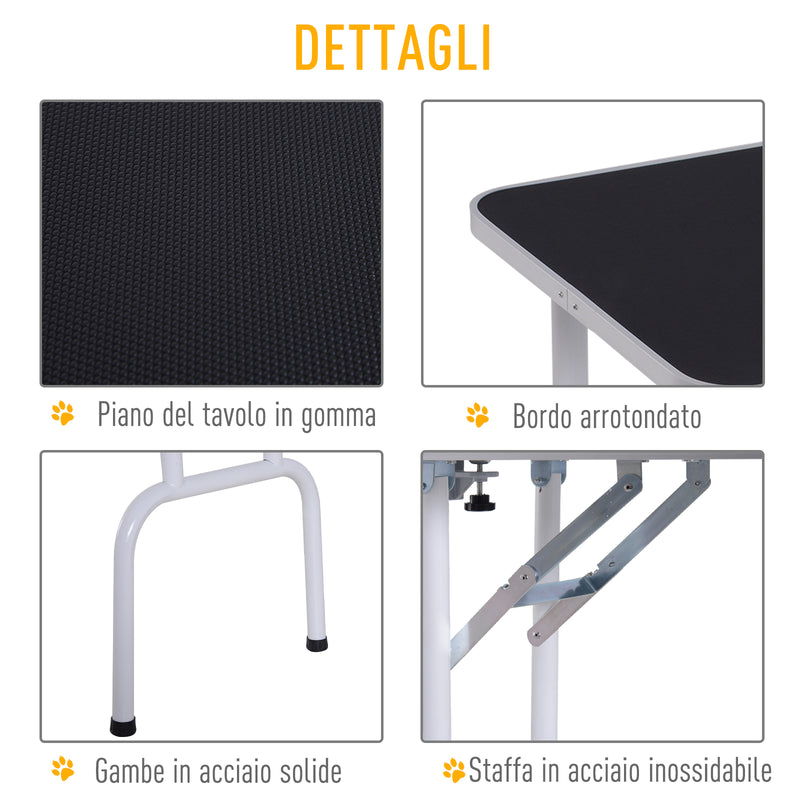 Tavolo da Toelettatura e Tosatura per Cani e Gatti Carico 30kg 81x48.5x80 cm -6