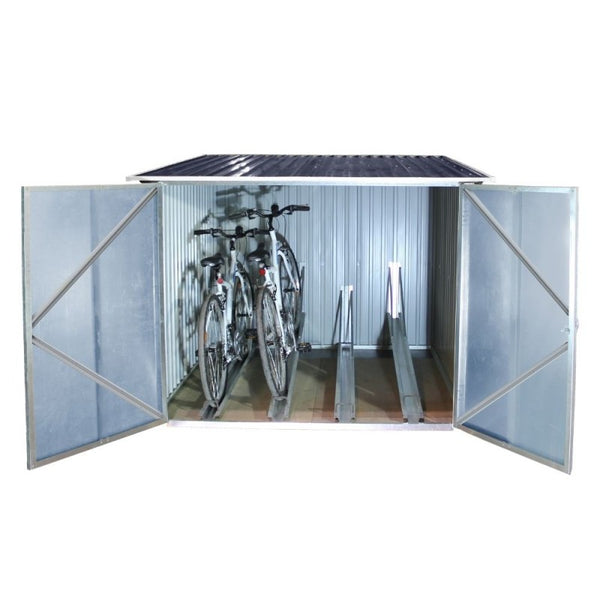 prezzo Box per Biciclette 203x203x162 cm in Metallo Antracite e Bianco
