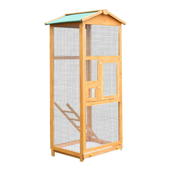 Gabbia per Uccelli Pappagallo in Legno per Giardino 68x63x165 cm prezzo
