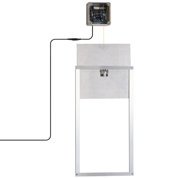 Porta Automatica per Pollaio 6V 30x30 cm con Timer e Sensore di Luce in Alluminio e ABS Argento online