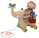 Elefante Peluche Trainabile con Ruote per Bambini Dolce Multicolor-1