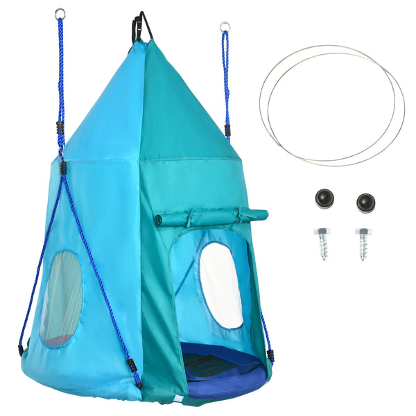 online Altalena Tenda da Giardino per Bambini Ø100 cm Corde Regolabili Blu