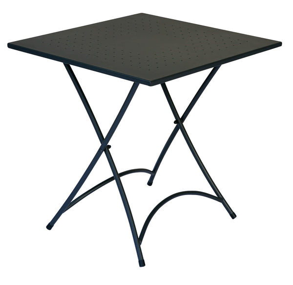 Tavolino Quadrato Pieghevole 70x70 cm in Ferro Vorghini Stresa Nero sconto