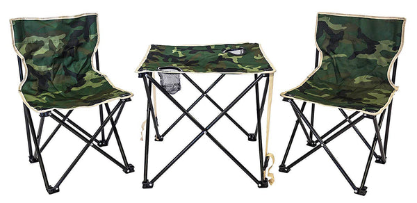 Set Tavolino e 2 Sedie Pieghevoli da Campeggio Menzi Camouflage online