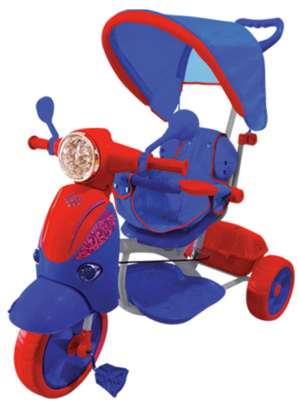 Triciclo a Spinta Seggiolino Reversibile per Bambini Kidfun Classic Rosso e Blu sconto