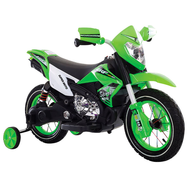 acquista Moto Motocicletta Elettrica per Bambini 6V Kidfun Motocross Verde
