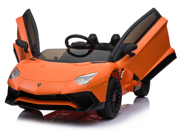 acquista Macchina Elettrica per Bambini 12V con Licenza Lamborghini Aventador Roadster SV Arancione