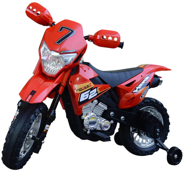 acquista Moto Motocicletta Elettrica per Bambini 6V Kidfun Motocross Enduro Rosso