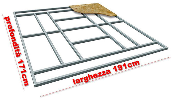 sconto Base Supporto Pavimento per Casetta in Lamiera 191x171 cm Floor M
