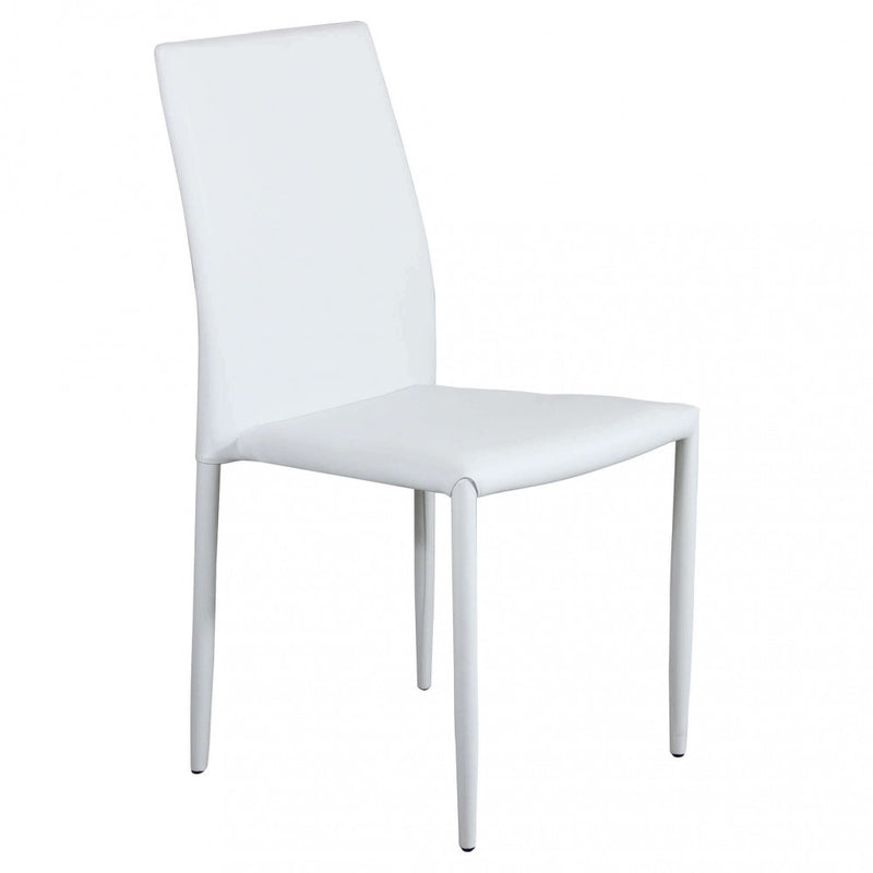 Sedia Cammie 41x50x91 h cm in Similpelle Bianco-1