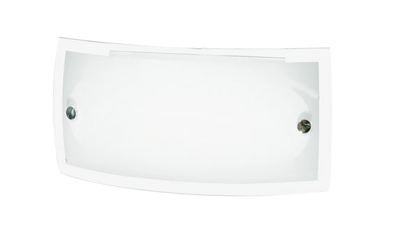 Applique Vetro Bianco Lucido Bordo Trasparente Lampada da Parete Moderno E27 acquista