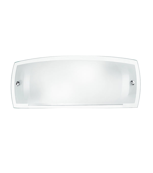 Applique Lampada Moderna Vetro Bordo Trasparente Bianco Lucido Interno E27 sconto