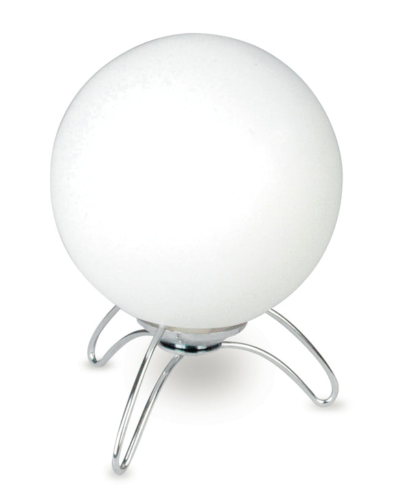 prezzo Lumetto Treppiedi Bianco Sferico Vetro Metallo Lampada Moderna E14