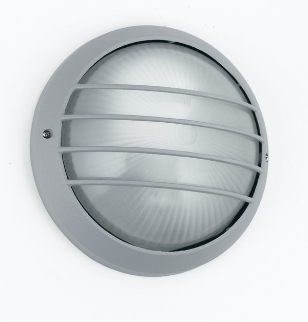 Plafoniera con Griglia Alluminio Silver Tonda Diffusore Esterno E27 online