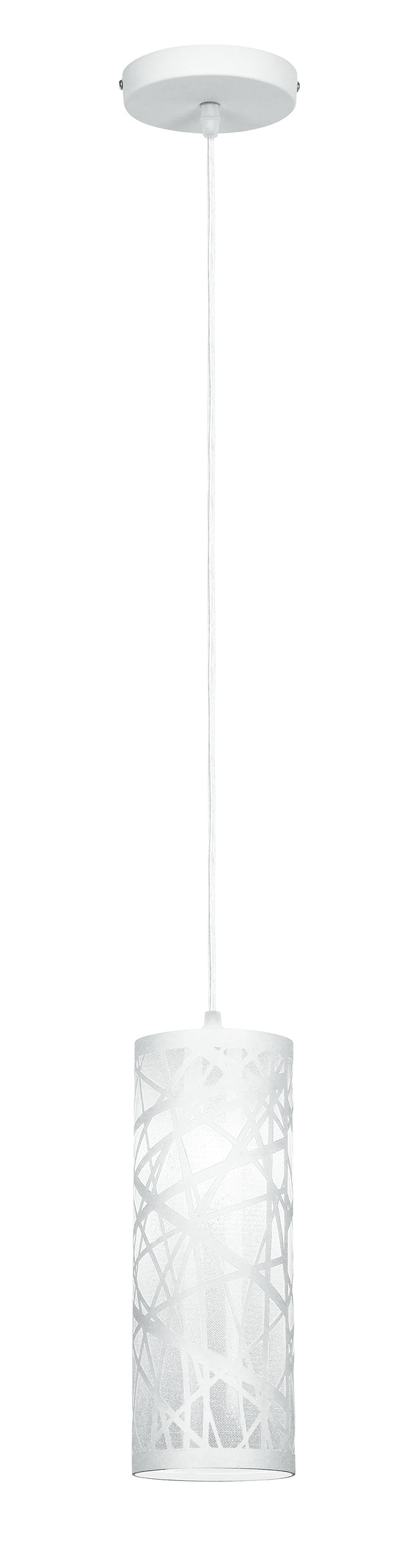 prezzo Sospensione Cilindrica Acciaio Bianco decoro Astratto Intagliato Interno Moderno E27