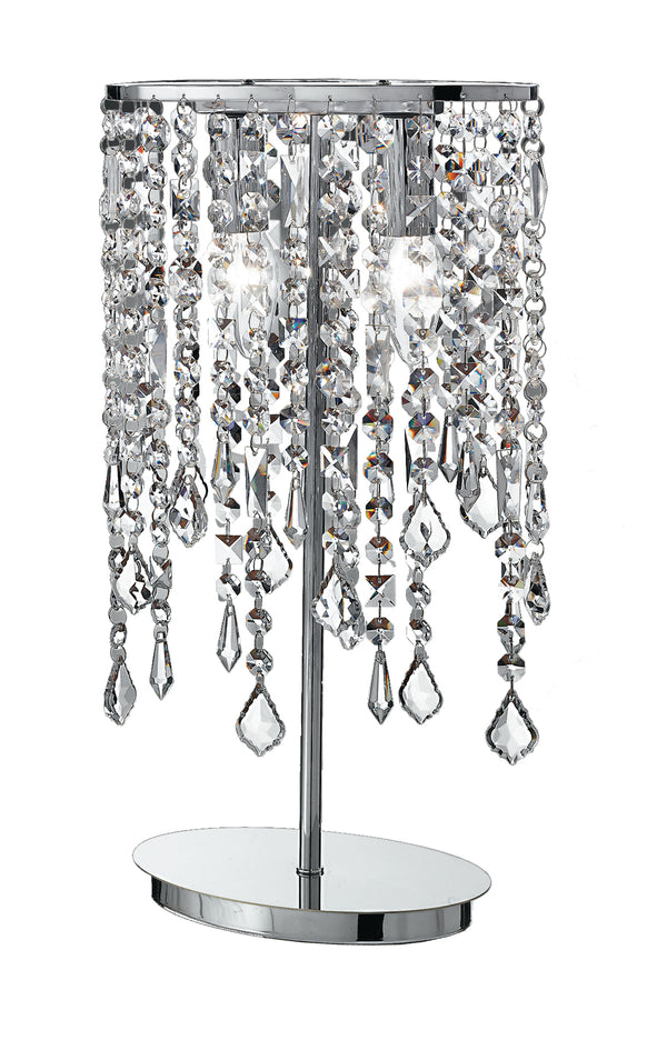 Lampada da Tavolo Metallo Pendenti Cristalli K9 Lumetto Elegante E14 acquista