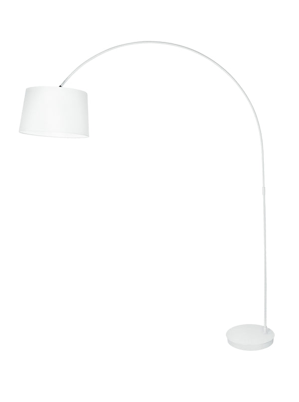 acquista Lampada Arco Metallo Bianco Paralume Tessuto Bianco Piantana Moderna E27