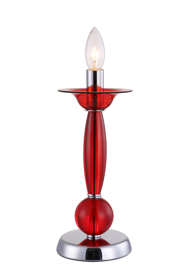 acquista Lumetto Acrilico Trasparente Rosso Lampada da Tavolo Moderna E14