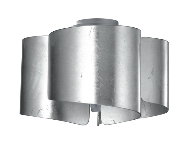 acquista Plafoniera Silver Moderna Alluminio Vetro Interni E27