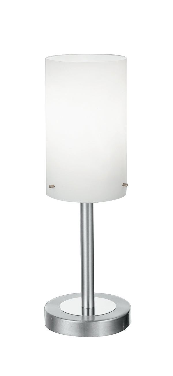 Lampada da Tavolo metallo paralume Cilindrico Vetro Bianco Interno Moderno E14 prezzo
