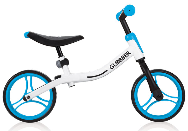 Bicicletta Pedagogica per Bambini 10" Senza Pedali Globber Go Bike Bianco e Azzurro acquista