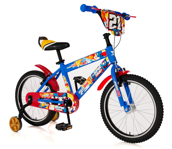 prezzo Bicicletta per Bambino 16" 2 Freni V-Brake Magik-Bike Supermagik Blu e Rossa
