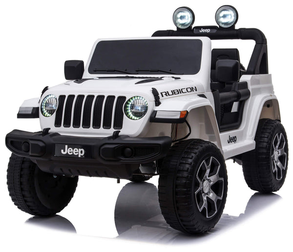 Macchina Elettrica per Bambini 12V 2 Posti con Licenza Jeep Wrangler Rubicon Bianca acquista
