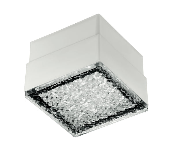 Faretto Calpestabile Cubico Bianco Diffusore Decorato Incasso Pavimento Rialzato Led 1,6 watt Luce Fredda online