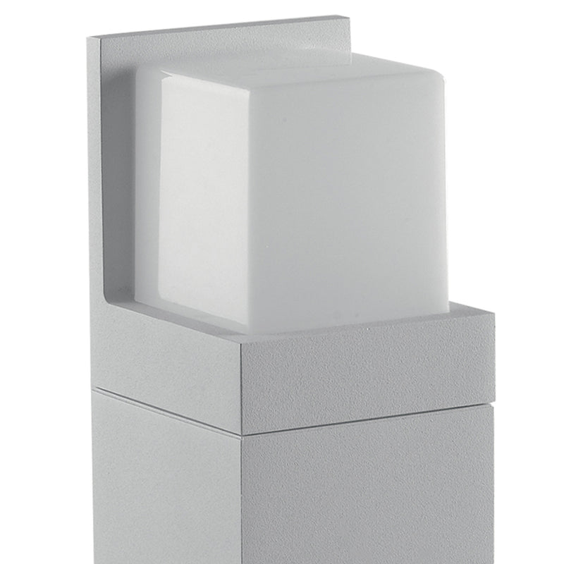 Palo Esterno Alluminio Diffusore Cubico Bianco Led 10 watt Luce Calda Intec LED-NISMO-P60-2